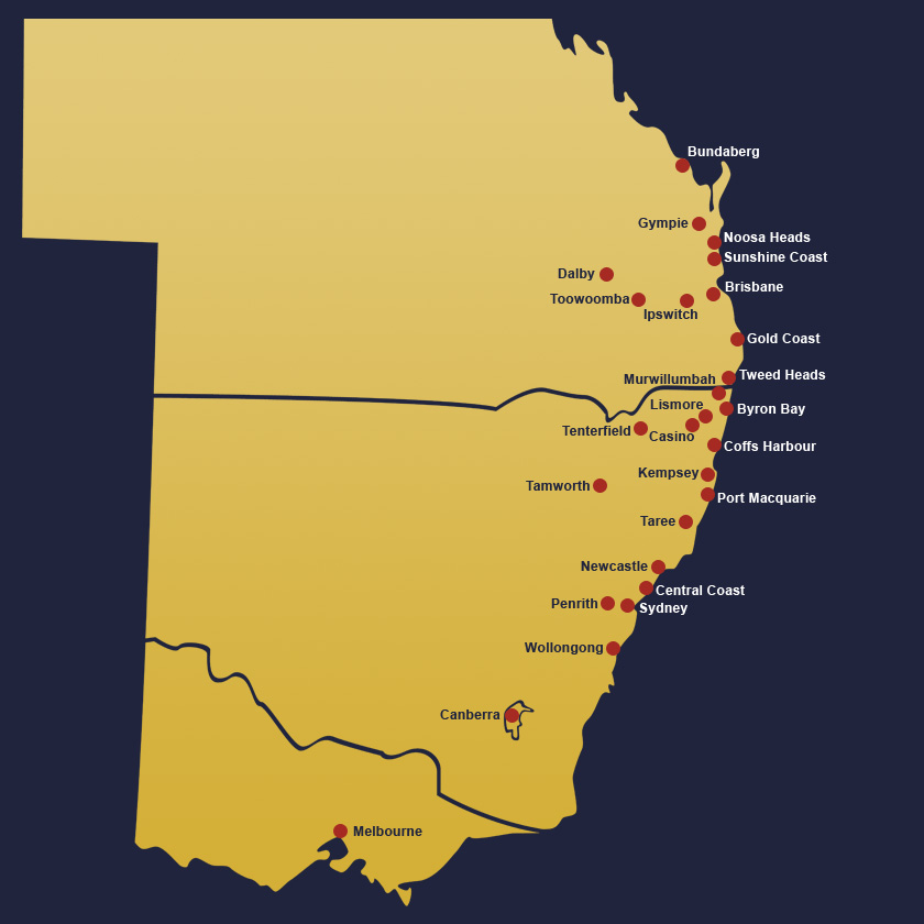 Eastern Australia Map